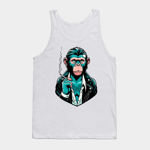 Yakuza Monkey - Tattooed & Fierce 90s Cartoon Art Tank Top by TimeWarpWildlife